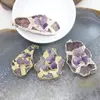 Collane con ciondolo 1 pz Geode naturale Agate Slice Slab Pendenti Collana Intarsio Ametiste Punto Irregolare Druzy Per gioielli fai da te Accesso