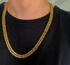 14k Hip Hop 15mm große Goldkette für Herren, vergoldete herrschsüchtige übertriebene Miami Cuba Halskette 60cm