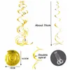 6pcs/pack Party Spiral banner Decoration Birthday Wedding Decorative Ornaments Foil Swirls Banner Tassels Garland