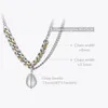 ENFASHION Glass Ball Pendant Necklace For Women Stainless Steel Zircon Chain Necklaces Collier Fashion Jewelry Halloween P213264 220517