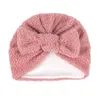 Neugeborenes Baby Feste Farben Bowknots Kinder Winter Beanie Hut Infant warme Kappen Kopfbedeckung Party Dekor Modezubehör