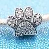 925 STERLING SLAVE PAVE PAW PRIMAGEM CHARM BEAD CHAVE