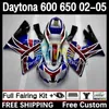 Kit de marco para Daytona 650 600 CC 02 03 04 05 Carrocería 7DH.12 Carenado Daytona 600 Daytona650 2002 2003 2004 2005 Cuerpo Daytona600 02-05 Carenado de motocicleta bandera azul