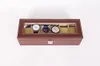 6 Grid Brown Watch Box Orologi Display Scatole portaoggetti Slot per bracciali Custodia portagioie Contenitore regalo Fibra di carbonio alta