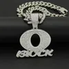 Pendentif Colliers Hip Hop Grand Cristal Lettre Q Collier Avec Iced Out Bling 13mm Largeur Miami Cubain Chaîne De Mode Charme Bijoux Drop ShipPend