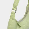 Borse da sera Borsa da donna in vera pelle Libellula Nappa Dolce verde Hobos Borsa a tracolla con motivo coccodrillo con cerniera moda DonnaSera