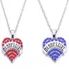 Qualité haute zinc plaqué rhodium parsemé de cristaux étincelants DADDY'S GIRL pendentif coeur chaîne à maillons de blé neckl208G