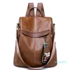 Sacos de couro da escola de couro das mulheres de Brown para meninas adolescentes Casual grande capacidade Multifunction Rocksack