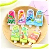 Erasers Correction levererar Office School Business Industrial Wholesale-2PCS/Lot Novel Ice Cream Rubber Eraser Kawaii Creative Stationer