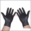 100st/Lot Mechanic Gloves Nitril Hushåll Rengöring Tvätt Black Laboratory Nail Art Anti-Static Wholesale Drop Delivery 2021 Disponerbar