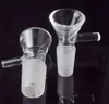 DHL épais bol en verre rond herbe brûleur à huile sèche narguilés avec poignée 2 types 14mm 18mm mâle pour fumer outils accessoires eau Bong adaptateur