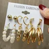 Hoop Huggie mode chaîne en or boucles d'oreilles ensemble pour femmes filles élégant Geometirc perle cercle 2022 bijoux GiftHoop