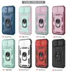 Military Slide Camera Kickstand Phone Cases for iPhone 14 13 12 11 Pro Max XR XS 7G 8 Plus S21 S22 Ultra A51 A52 A53 S20 FE Defender Hybrid TPU PC Shockproof Case 3 in 1