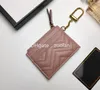627064 moda donna portachiavi con cerniera Porta carte di credito portafoglio corto nero rosa vera pelle mini portafoglio di alta qualità puro co313j