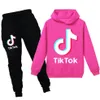 Tuta per bambini Ragazzi Abbigliamento casual 2 pezzi Set Pantaloni Costume Stampa Tik Tok Tuta sportiva per ragazza Felpa a maniche lunghe con cappuccio9045545