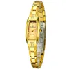 Montre-bracelets Rose Gold Color Ladies Tungsten Watch avec des zircons naturels sur le boîtier Super Slim Fashion Bracelet Montre Femmewristwatches