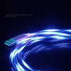 1m Magnetic Fast Charging USB Cables Flowing Light cellPhone Accessories Cable Led Luminous Micro phone type-c data Cables