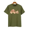 Trendy T-shirt met teddybeeronthoofde engel losse heren- en dameskleding letter korte mouw A2248q