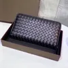 Sacchetti di frizione tessitura da donna borse per cartoncino per borsetta lady wallet a mano maglieria con cerniera classica pelle di pecora vera pelle corta lon210z