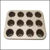 Baking Pastry Tools Bakeware Kitchen Dining Bar Home Garden Canele Mold Cake Pan 12-Cavity Non-Stick Can Dh0Na