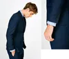 Мужские костюмы Blazers Blue Normal Slim Fit Men Suit Costume Homme Formance Business Mens Blazer Wedding Groom (куртка + брюки)