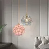 Pendant Lamps Nordic Flower Copper Lighting Fixtures Bedroom Dinning Living Room Glass LED Light LuminariaPendant