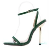 Roman clip toe square head one line sandals women's summer fashion thin heel high-heeled women's shoes