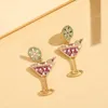 Summer Wine Glass Cup Dangle Earrings Women's Fashion Creative Drink Pendant Jewelry Personality Birthday Gifts for Friend