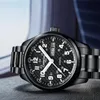 Relógios de pulso Carnaval Top Quartz Watch Men T25 Tritium masculino luminoso preto Aço de aço à prova d'água RELOJES