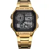 Wristwatches Men'S Square Analog Digital G Shok Watches Stainless Steel Men Bracelet Watch Gshock 50m Waterproof Outdoor Multifunction