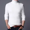 Maglia da uomo di marca a collo alto pullover lavorato a maglia che tocca il fondo della camicia Arrivi moda maschile casual slim tinta unita maglione di lana elasticizzata 220815