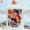 Abfer Japanine Anime Men's特大のTシャツHarajuku Top Hip Hop Style Luffy Zoro Manga Print Graphic T Shirts Cartoon Closes220615