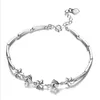 Charm armband trendig lady silver 925 för kvinnor parti tillbehör mode kubik zirkonia klöver flicka födelsedagsmycken Kent22