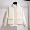 Damesjacks Fashion Stand Collar White Women Design Doe