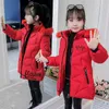 Big Size Thick Warm Winter Teenager Girls Jacket Heavy Long Style Hooded Windbreaker Jacket For Girl Children Christmas Gift J220718