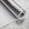 Kuche olej z aluminium Naklejki nowoczesne minimalistyczne srebrne srebrne odporne na wysoką temperaturę samoprzylepną szafkę 3D tapeta 3D