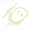 Boucles d'oreilles collier Nigeria 24K or ensembles de bijoux de luxe Bracelet rond ensemble de mariée accessoires de mariage africain femmes boucles d'oreilles