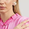 À la mode tempérament fleur goujon grappe perle boule boucles d'oreilles femme haut de gamme Texture tout match bijoux cadeau