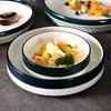 Dishes & Plates Household Ceramic Tableware Dinner Plate Snack Set Restaurant Pasta Steak 8-inch CN(Origin)
