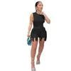 Designer Women Tracksuits Plus Size S-5XL 2 Piece Ställ in ny avslappnad ärmlös Vest and DrawString Tassel Biker Shorts Outfits