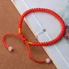 Dra armband sträng perfekt hand lycka justerbar kinesisk älskare rep flätad röd typ bra charmarmband
