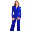 Dames tweedelige broek Donkerblauwe stukken Moderne vrouwen Pakken op maat gemaakte enkele borsten knop Formele casual moeder van de bruid party Tailo