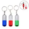 The latest 7.2cm pill smoking keychain hidden detachable metal pipe accessories, colorful styles, support custom LOGO