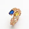 Anello di cristallo multicolore per le donne Fedi nuziali Anello di pietre preziose femminili Gioielli di moda