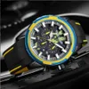 2133 Popular Hot selling Men's Quartz watches Tide Brand Casual Sport 30M waterproof Multifunctional Luminous Calendar Chronograph Silicone watches