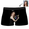 Roupa íntima personalizada de boxe para ele namorado homem homem engraçado rosto novidade 3d shorts personalizados de cuecas 220706