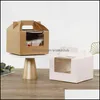 Pet Baking Gift Box Kraft Paper Window Cupcake Packaging Muffin Cup Portable Cake Dessert 10Pcs Cx220125 Drop Delivery 2021 Bread Boxes Kitc