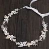 Hoofddeksels bloem kristal implementeren parelhoofdband bruiden tiara hoofdtooi bruid haaraccessoires