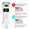 Ultrasone gezicht Massager Hot Cold Facial Vibrate Hammer Red Blue Light Ion Beauty Anti Wrinkle Face Lifting Device 220512