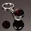 New 12 Constellation Key Ring Ring Bulk Sky Sky Luminous Keychains Time Stone Glass Ball Chain Accessories Pinging Keychain Gifts